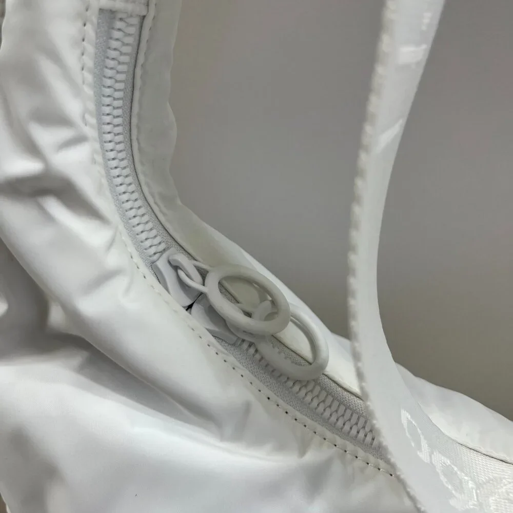 House of Harlow 1960 - Crescent Nylon Zip Hobo Shoulder Bag- White -NWT